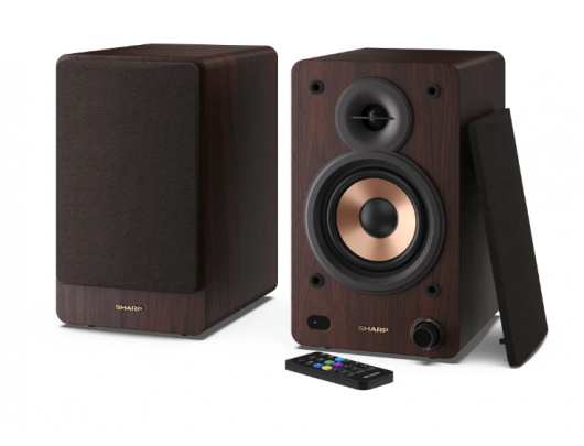 Kolonėlės Sharp CP-SS30 Bookshelf Speakers, Brown | Sharp | Speakers | CP-SS30(BR) Bookshelf | 60 W | Bluetooth | Brown | Wireless connection
