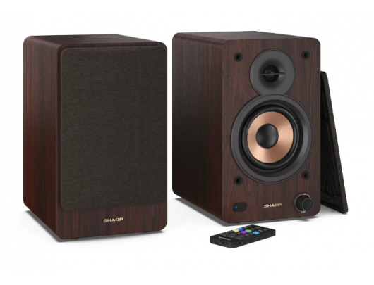 Kolonėlės Sharp CP-SS30 Bookshelf Speakers, Brown | Sharp | Speakers | CP-SS30(BR) Bookshelf | 60 W | Bluetooth | Brown | Wireless connection