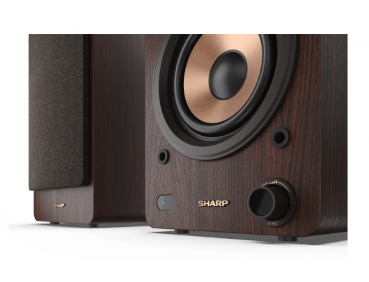 Kolonėlės Sharp CP-SS30 Bookshelf Speakers, Brown | Sharp | Speakers | CP-SS30(BR) Bookshelf | 60 W | Bluetooth | Brown | Wireless connection