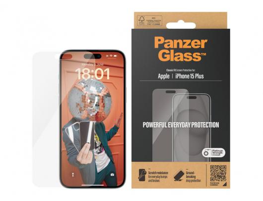 Apsauginis stiklas PanzerGlass Apple iPhone 15 Plus Grūdintas stiklas Skaidrus