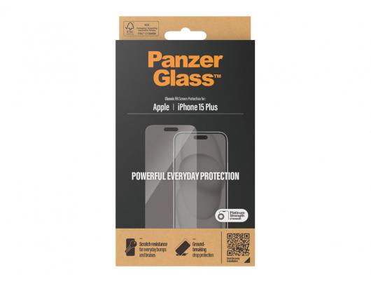 Apsauginis stiklas PanzerGlass Apple iPhone 15 Plus Grūdintas stiklas Skaidrus