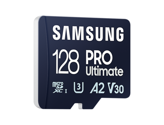 Atminties kortelė Samsung MicroSD Card PRO Ultimate 128GB, microSDXC Memory Card, Flash memory class U3, V30, A2, SD adapter