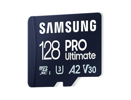 Atminties kortelė Samsung MicroSD Card PRO Ultimate 128GB, microSDXC Memory Card, Flash memory class U3, V30, A2, SD adapter