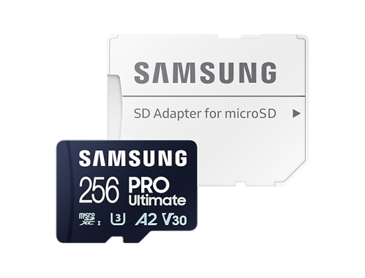Atminties kortelė Samsung MicroSD Card PRO Ultimate 256GB, microSDXC Memory Card, Flash memory class U3, V30, A2, SD adapter