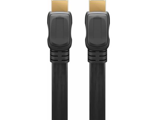 Kabelis Goobay 61279 High Speed HDMI FLAT-cable with Ethernet, Gold Plated, 2m