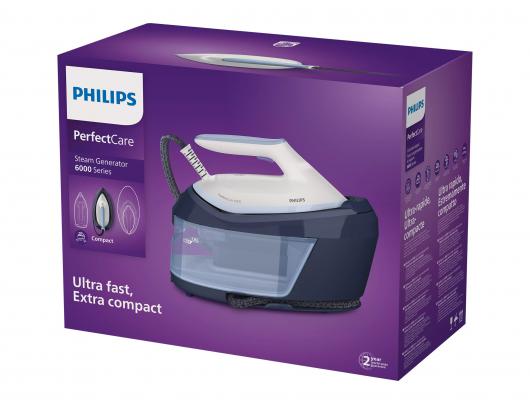 Lygintuvas Philips PSG6026, 2400 W, 6.5 bar, automatinis išsijungimas, Easy De-Calc Plus, mėlynas, baltas