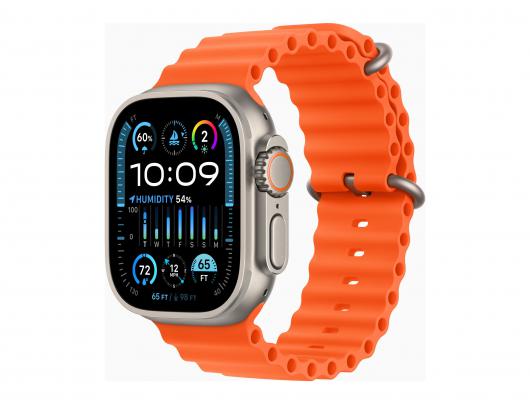 Išmanusis laikrodis Apple Watch Ultra 2 GPS + Cellular, 49mm Titanium Case with Orange Ocean Band Apple Ultra 2 Smart watch 4G Aerospace-grade titani