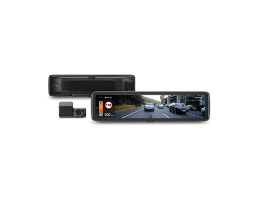Vaizdo registratorius Mio MiVue R850T, Rear Camera GPS Wi-Fi Premium 2.5K HDR E-mirror DashCam with 11.88" Anti-glare Touchscreen Audio recorder