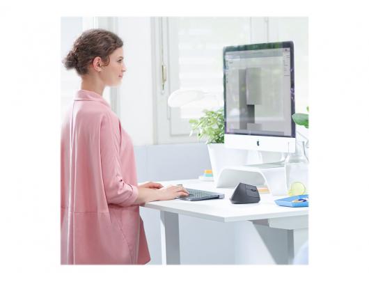Pelė Logitech Ergonomic Mouse MX VERTICAL Wireless USB, Bluetooth Graphite