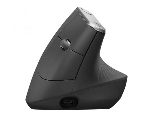 Pelė Logitech Ergonomic Mouse MX VERTICAL Wireless USB, Bluetooth Graphite