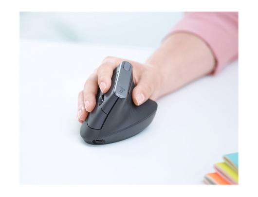 Pelė Logitech Ergonomic Mouse MX VERTICAL Wireless USB, Bluetooth Graphite