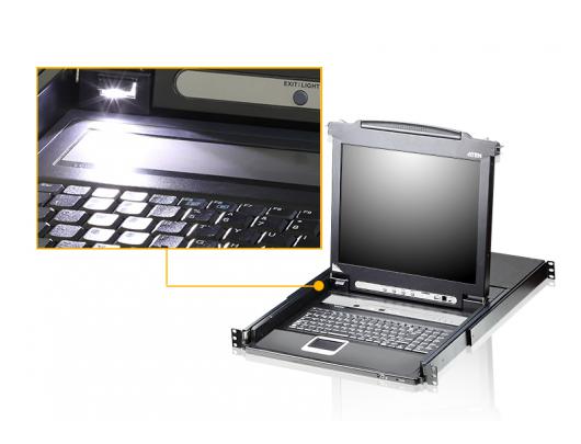 Komutatorius Aten CL5708M 8-Port PS/2-USB VGA 17" LCD KVM Switch with Daisy-Chain Port and USB Peripheral Support