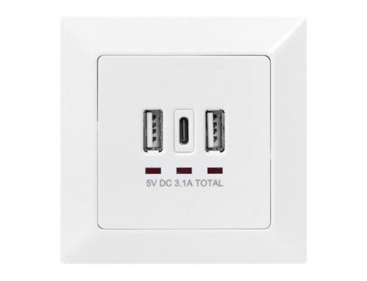 Digitus | Socket with USB A & USB-C Ports, flush mounted