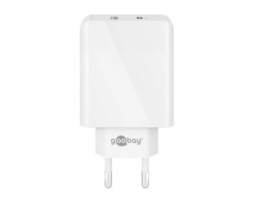 Įkroviklis Goobay 61674 Dual USB-C PD Fast Charger (30 W), White Goobay