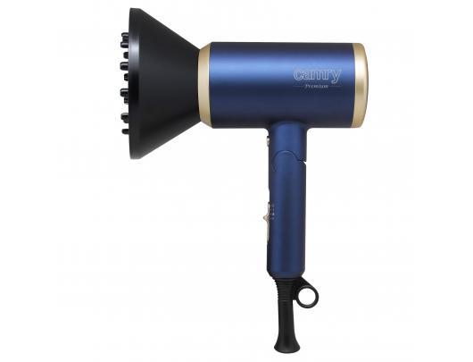 Plaukų džiovintuvas Camry Hair Dryer CR 2268 1800 W Number of temperature settings 2 Ionic function Diffuser nozzle Blue/Gold