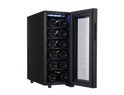 Vyno šaldytuvas Adler Beverage Pantry AD 8083 Energy efficiency class G Free standing Bottles capacity 12 Black