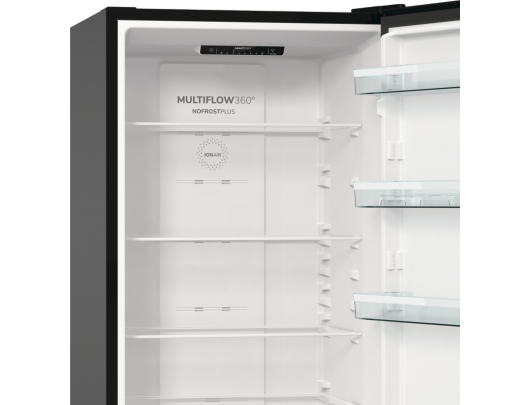 Šaldytuvas Gorenje Refrigerator NRK6202EBXL4 Energy efficiency class E Free standing Combi Height 200 cm No Frost system Fridge net capacity 235 L Fr