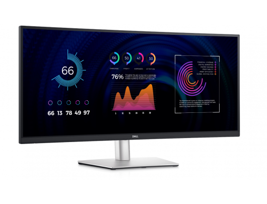 Monitorius Dell LCD P3424WE 34" IPS WQHD/3440x1440/DP,HDMI,USB-C,USB/Silver, Black/5Y Dell