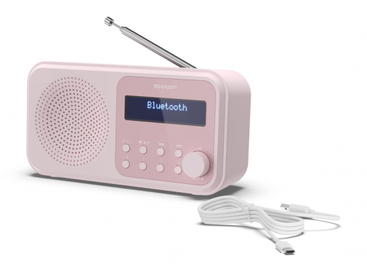 Radijo imtuvas Sharp Tokyo Digital DR-P420, Bluetooth, nešiojamas, belaidis ryšys, rožinis.