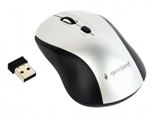Pelė Gembird Optical Mouse MUSW-4B-02-BS Wireless USB Black/silver