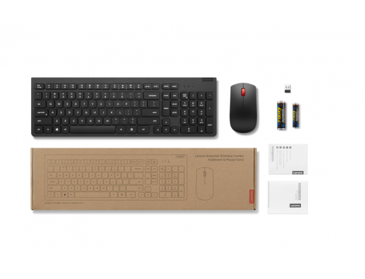 Klaviatūra+pelė Lenovo Essential Wireless Combo Keyboard and Mouse Gen2 Keyboard and Mouse Set 2.4 GHz Estonian Black