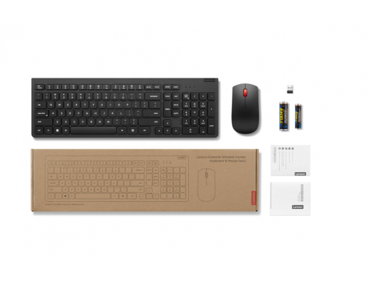 Klaviatūra+pelė Lenovo Essential Wireless Combo Keyboard and Mouse Gen2 Keyboard and Mouse Set 2.4 GHz US Black