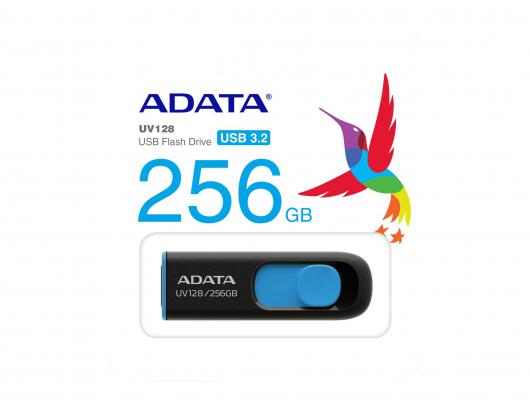 USB raktas ADATA USB Flash Drive UV128 256GB USB 3.2 Gen1 Black/Blue