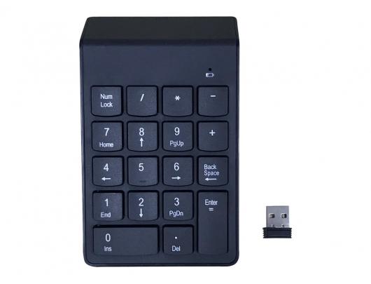 Klaviatūra Gembird Numeric keypad KPD-W-02 Numeric keypad Wireless N/A Black