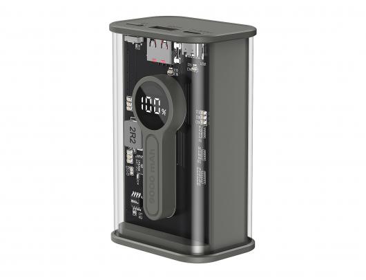 Išorinė baterija (power bank) Gembird PB09-TQC3-01 Transparent QC3.0 Quick Charging Power Bank 9000 mAh Black