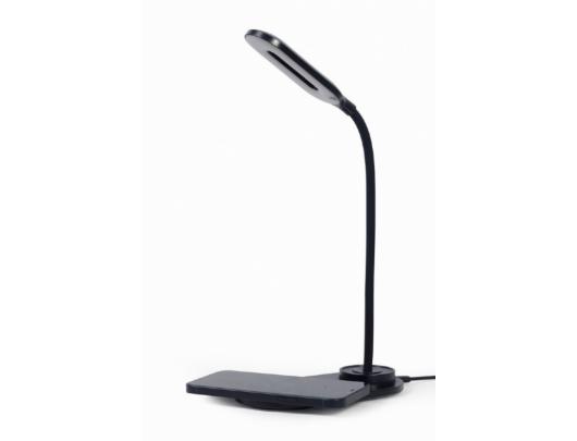 Šviestuvas su belaidžiu įkrovikliu Gembird TA-WPC10-LED-01 Desk lamp with wireless charger, Black Cold white, warm white, natural 2893-7072 K Phone o