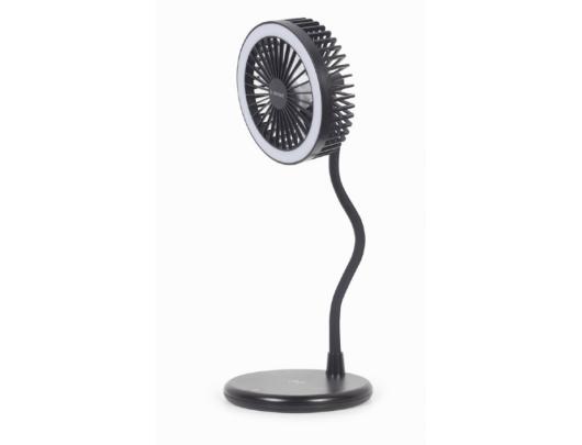 Šviestuvas su belaidžiu įkrovikliu Gembird TA-WPC10-LEDFAN-01 Desktop Fan With Lamp And Wireless Charger N/A Phone or tablet with built-in Qi wireles