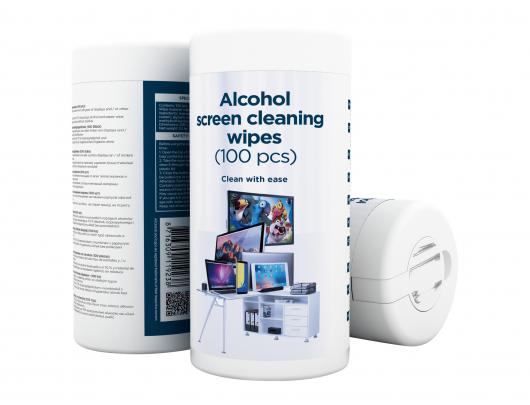 Servetėlės Gembird Alcohol Screen Cleaning Wipes (100 vnt) CK-AWW100-01 Screen cleaning wipes