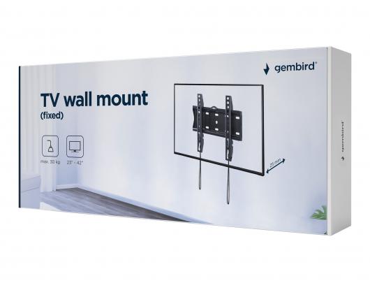 Televizoriaus laikiklis Gembird Wall mount WM-42F-01 Fixed Black