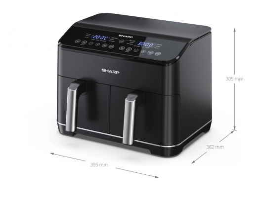 Karšto oro gruzdintuvė Sharp | Air Fryer | AF-GD82AE-B | Power 1800 W | Capacity 8 L | Black