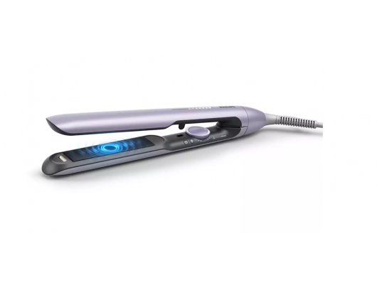 Plaukų tiesintuvas Philips BHS742, ThermoShield, mineraliniai ir vandens jonai, 230 °C, 12 nustatymų, violetinis.