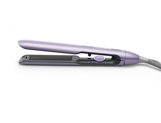 Plaukų tiesintuvas Philips BHS742, ThermoShield, mineraliniai ir vandens jonai, 230 °C, 12 nustatymų, violetinis.