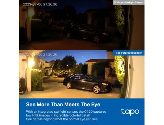 IP kamera TP-LINK Wi-Fi Home Security Camera Tapo C120 24 month(s) Compact 4 MP 3.17mm IP66 H.264 MicroSD Up to 512GB