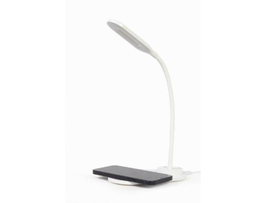 Šviestuvas su belaidžiu įkrovikliu Gembird Desk lamp with wireless charger TA-WPC10-LED-01-W