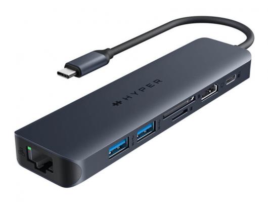 Jungčių stotelė Hyper HyperDrive EcoSmart Gen.2 Universal USB-C 7-in-1 Hub w 100 W PD Power Pass-thru Hyper