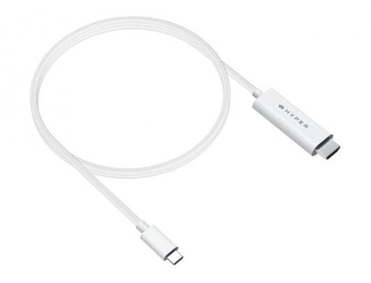 Kabelis Hyper White Male 24 pin USB-C 2.5 m Male 19 pin HDMI Type A