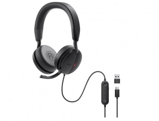Ausinės Dell Pro Wired On-Ear Headset WH5024 Built-in microphone ANC USB Type-A Black