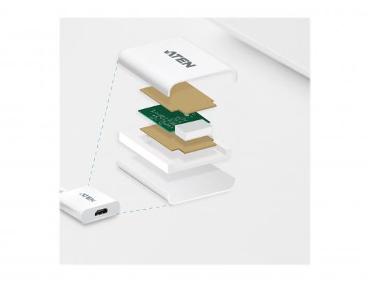 Adapteris Aten | VC985 | Video adapter | 19 pin HDMI Type A | Female | 20 pin DisplayPort | Male | White