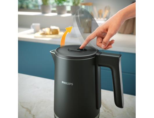 Virdulys Philips HD9395/90, elektrinis, 2200 W, 1.7 L, nerūdijantis plienas/plastikas, 360° pasukama bazė, juodas.