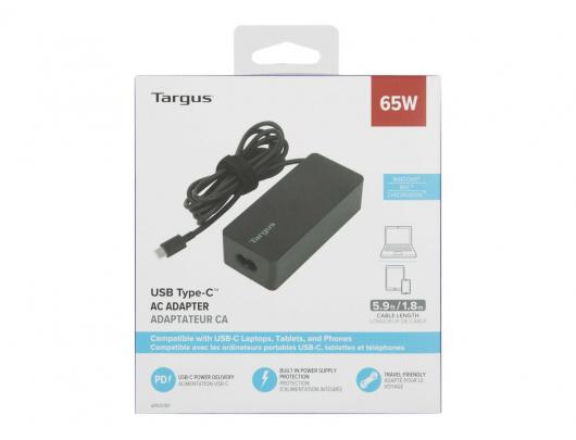 Jungčių stotelė Targus 65 W USB-C PD Charger - For Laptops or Power Pass-Thru Docks Targus