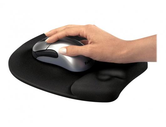 Pelės kilimėlis Fellowes Fellowes Memory Foam Mouse pad with wrist pillow 20.2 cmx23.5 cmx2.54 cm Fabric, memory foam Black