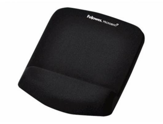 Pelės kilimėlis Fellowes Fellowes PlushTouch Mouse pad with wrist pillow 23.81 cmx18.42 cmx2.54 cm Textile, FoamFusion Black
