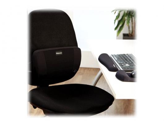 Pelės kilimėlis Fellowes Fellowes PlushTouch Mouse pad with wrist pillow 23.81 cmx18.42 cmx2.54 cm Textile, FoamFusion Black