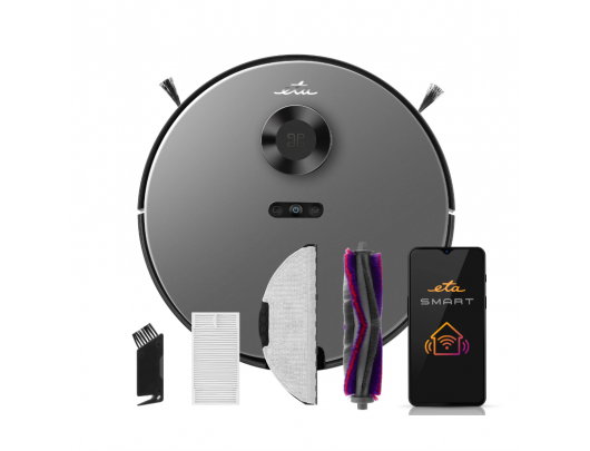 Dulkių siurblys robotas ETA Robot Vacuum Cleaner Aurum ETA524190000 Wet&Dry Operating time (max) 240 min Li-ion 5200 mAh Dust capacity 0.25 L Grey