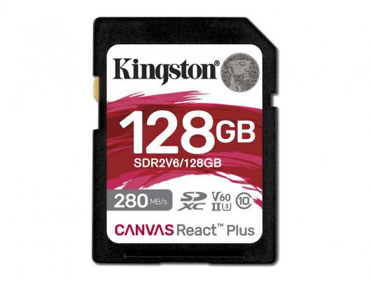 Atminties kortelė Kingston Canvas React | Flash memory card | 128GB | SDXC UHS-II Memory Card | Speed Class Video Class V60 / UHS-II U3 / Class10