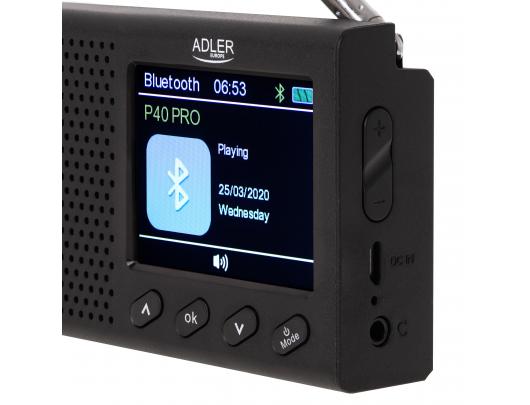Radijo imtuvas Adler FM Travel Radio AD 1198 Alarm function Black